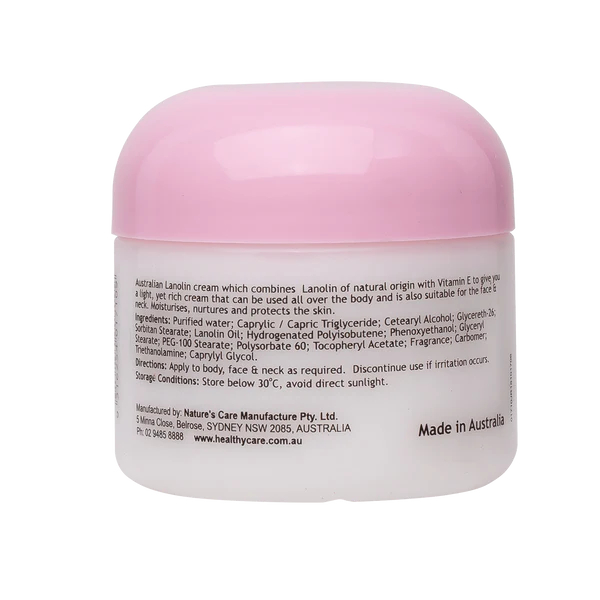 Kem dưỡng da Lanolin & Vitamin E tự nhiên Healthy Care 100g