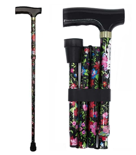 Days Folding Patterned Walking Stick - Blossom