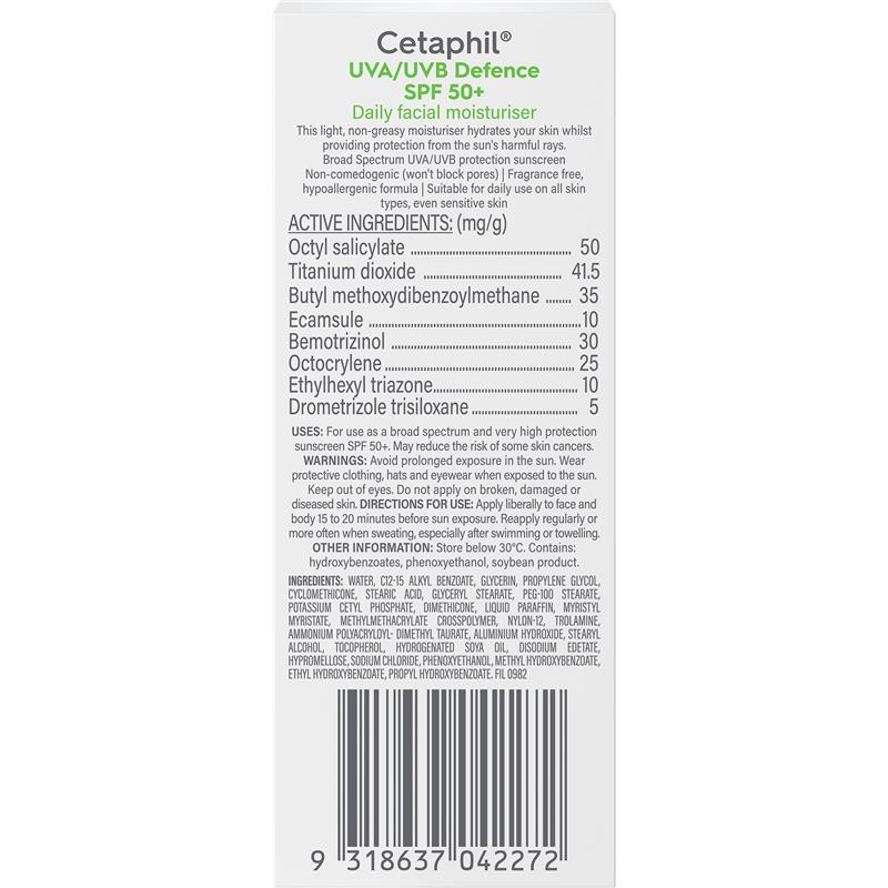 Kem chống nắng Cetaphil UVA/UVB Defence SPF 50+ 50mL