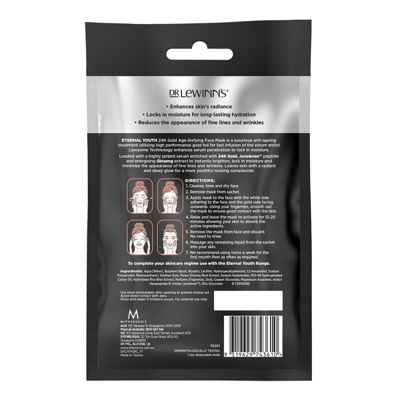 Dr LeWinn 永恒青春 24k 金片状面膜