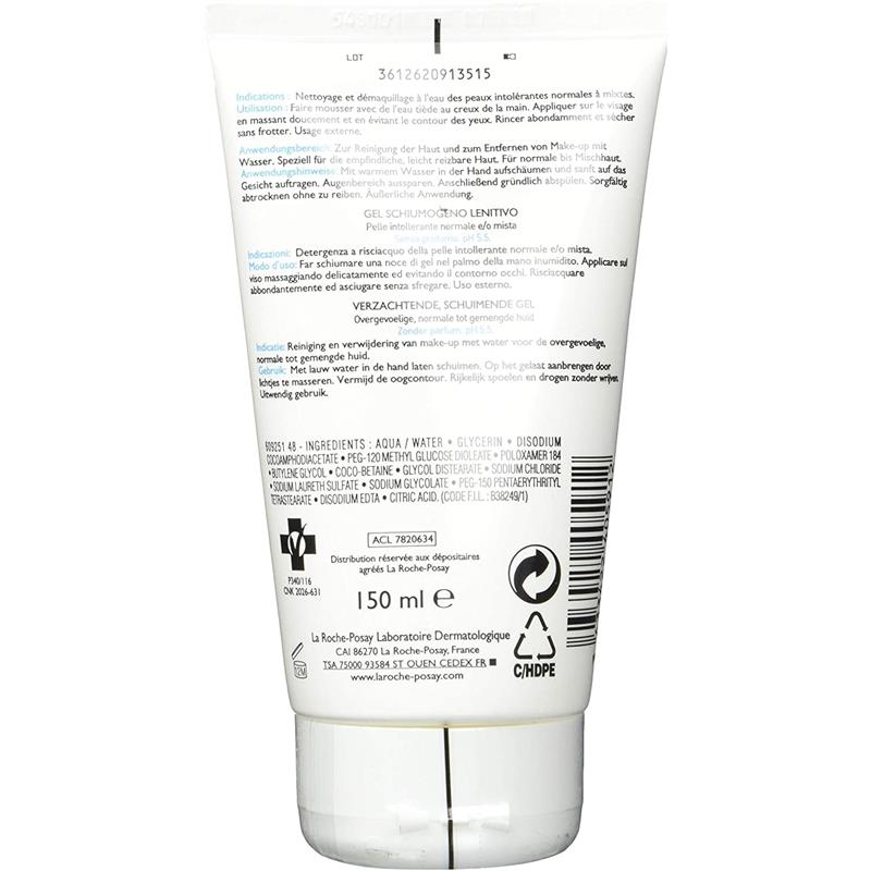 Sữa rửa mặt dạng gel tạo bọt làm mềm da Toleriane của La Roche-Posay 150mL