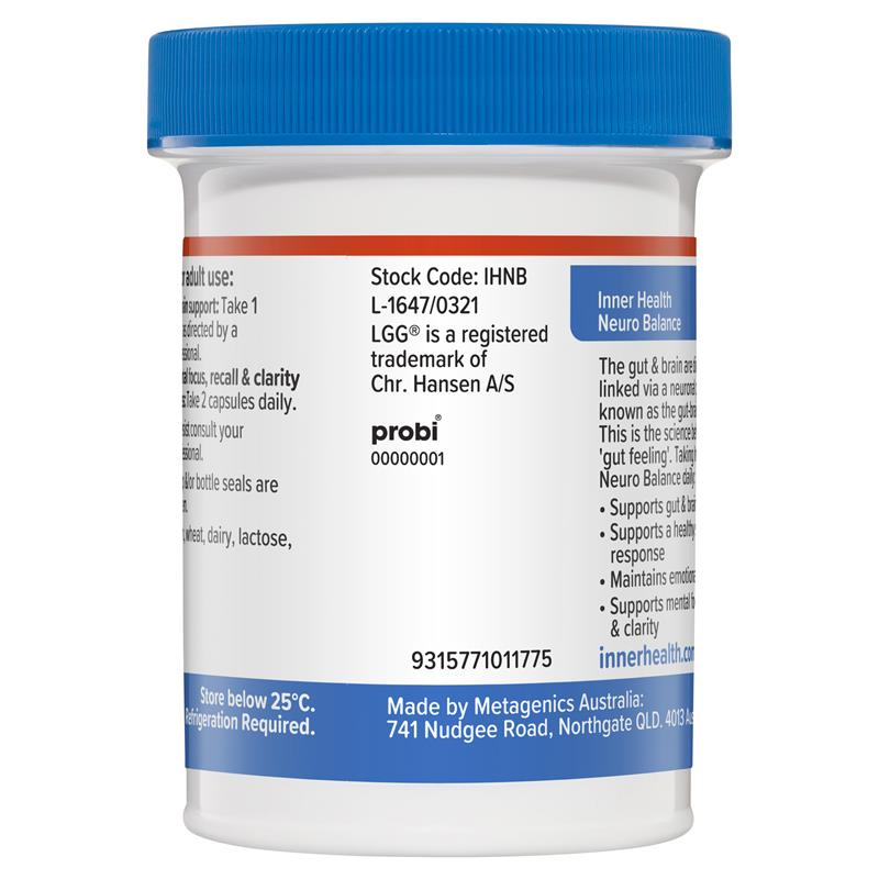Inner Health Neuro Balance Probiotic 30 Capsules