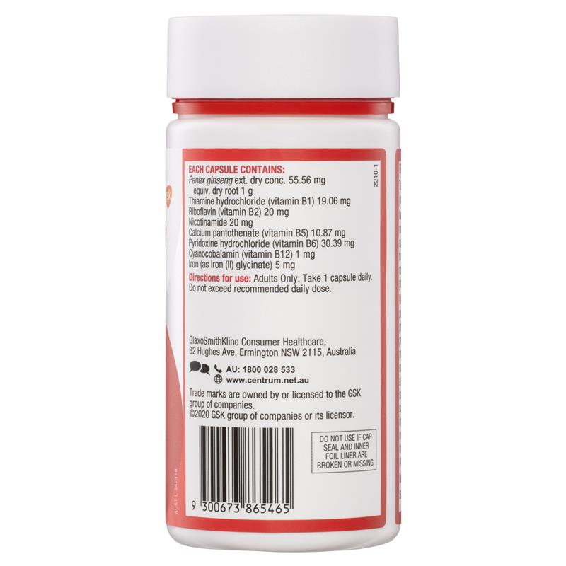 Centrum Energise & Go 100 Capsules