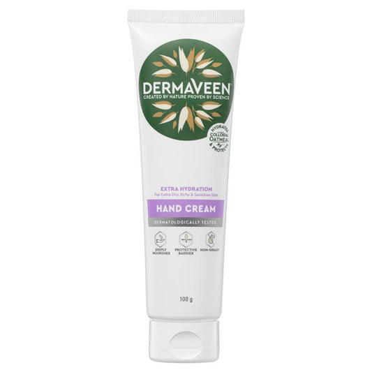 DermaVeen 额外保湿护手霜,适合极度干燥、瘙痒和敏感肌肤,100g