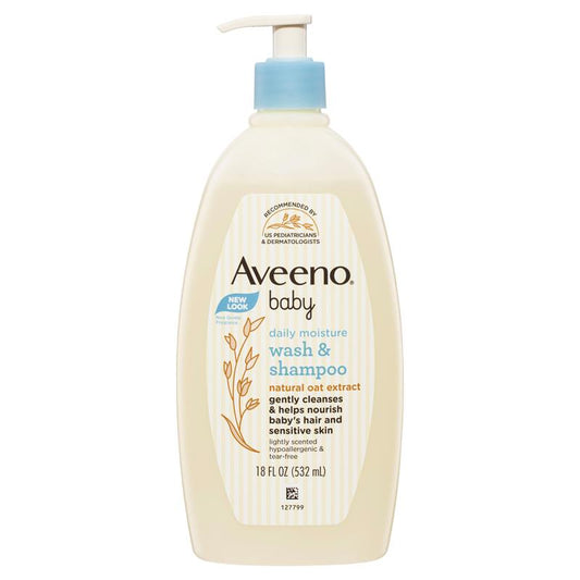 Aveeno Baby 日常保湿淡香沐浴露和洗发水 532 毫升