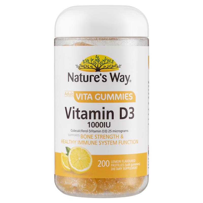 Kẹo dẻo bổ sung vitamin D Nature's Way Adult Vita Gummies 200 viên Kích thước độc quyền