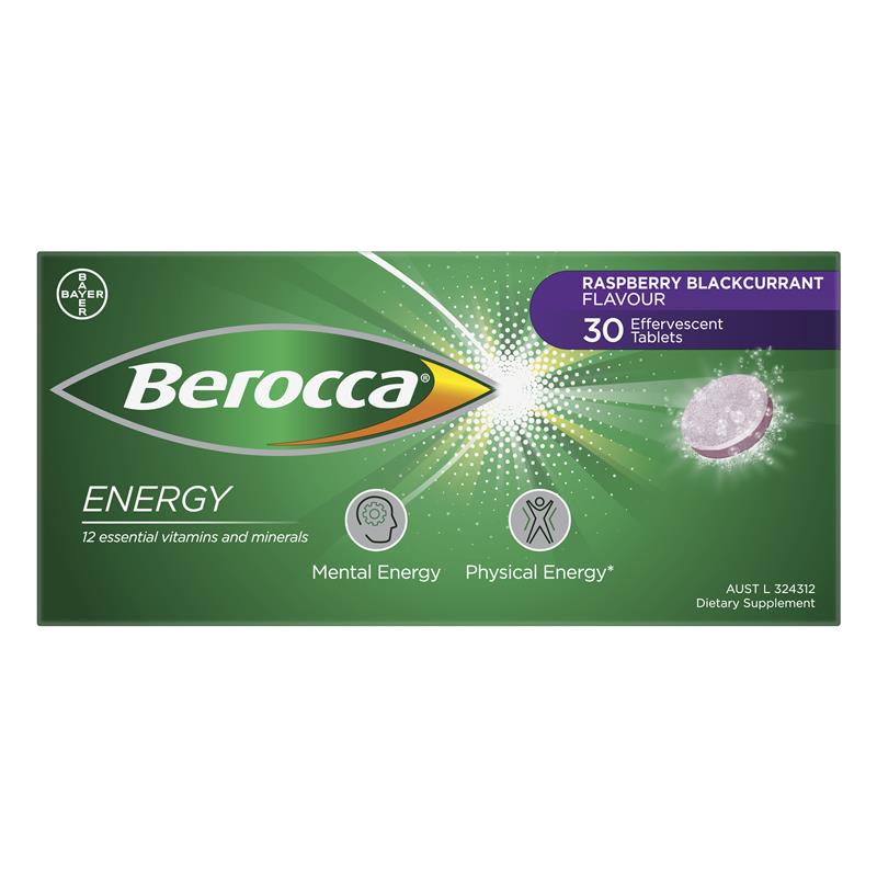 Berocca Performance Raspberry and Blackcurrant 30 Effervescent Tablets