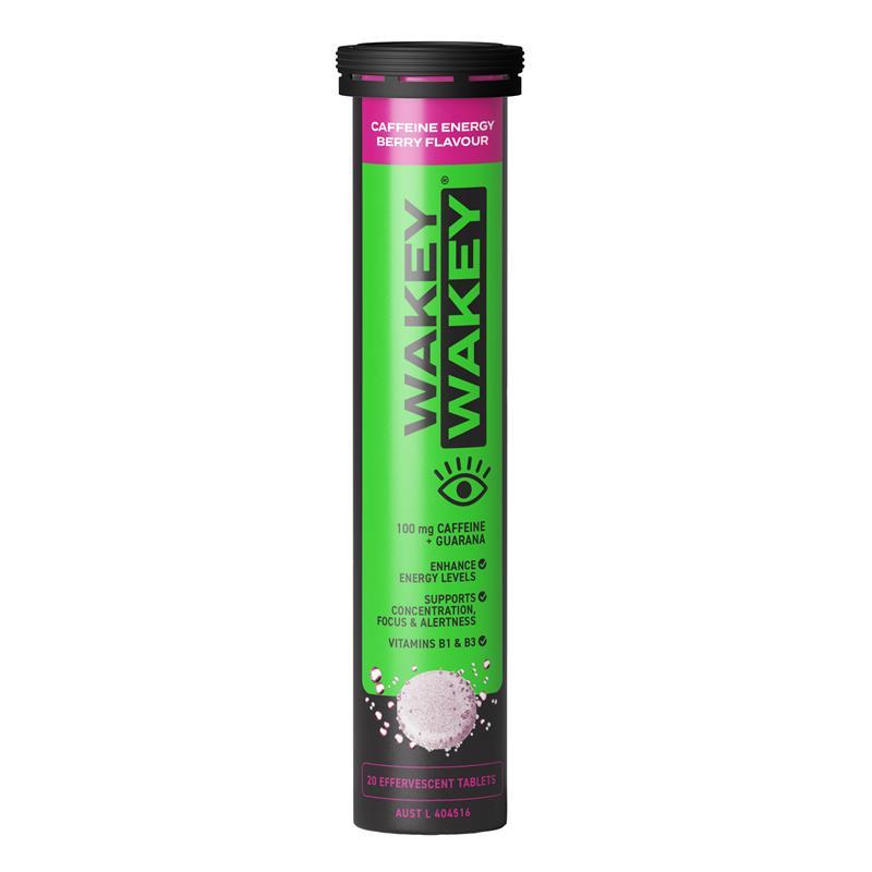 Wakey Wakey Caffeine Sủi Bọt Hương Quả Mọng 20 Viên