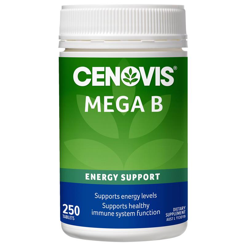 Cenovis 超级维生素 B,含生物素、B3、B6 + B12,提供能量 - 250 片(独家尺寸)