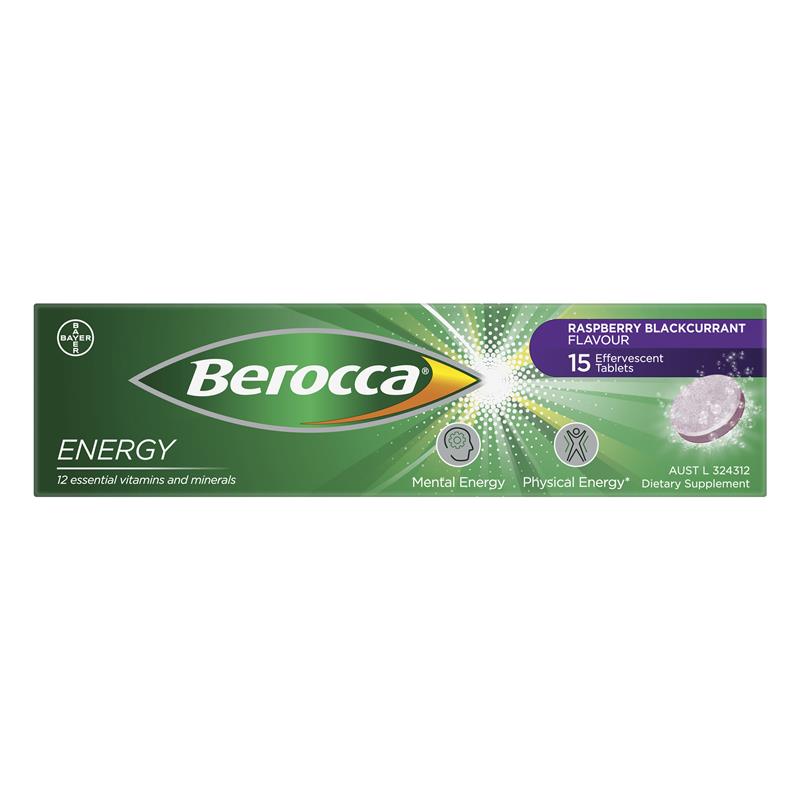 Berocca Performance Raspberry and Blackcurrant 15 Effervescent Tablets