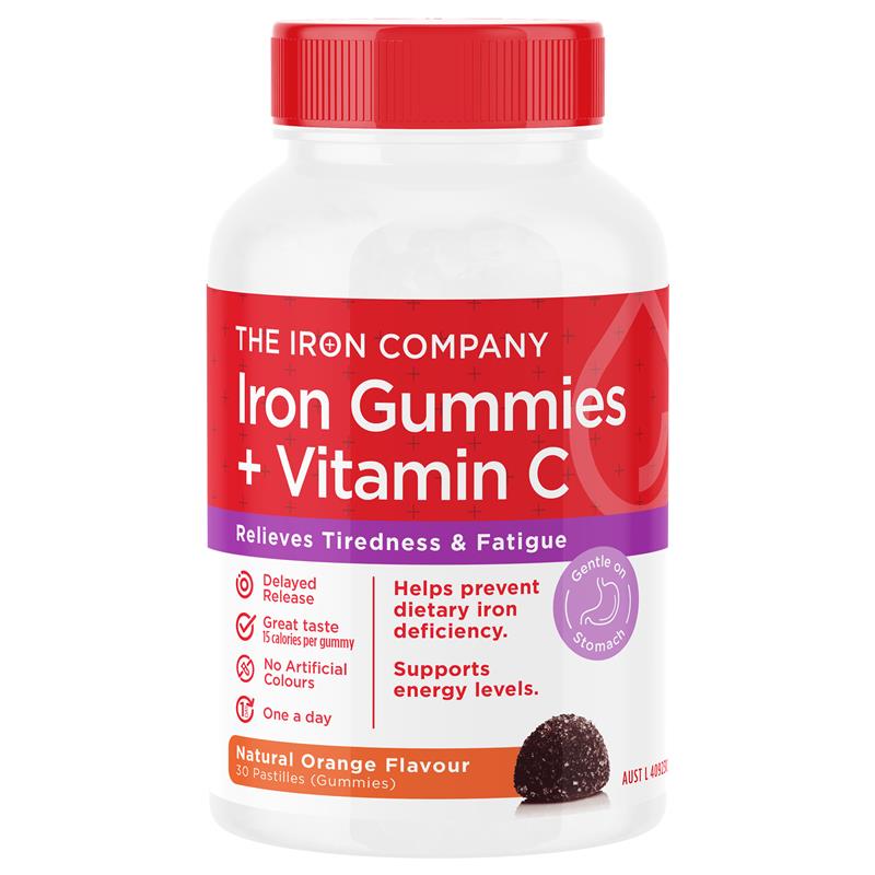 Kẹo dẻo Iron + Vitamin C của The Iron Company vị cam 30 viên