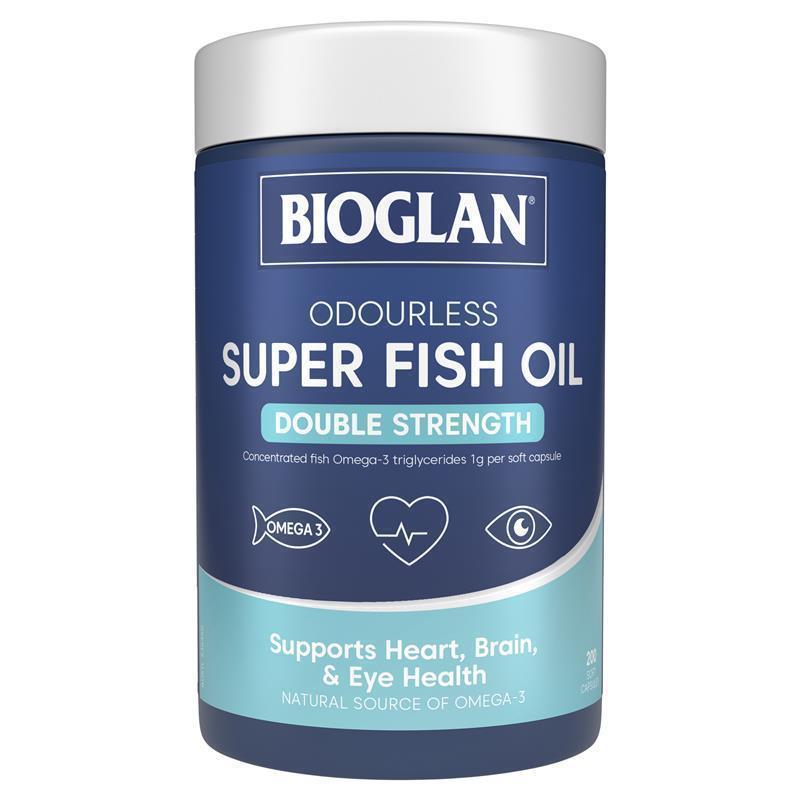 Bioglan 无味超级鱼油双倍强度 200 粒胶囊