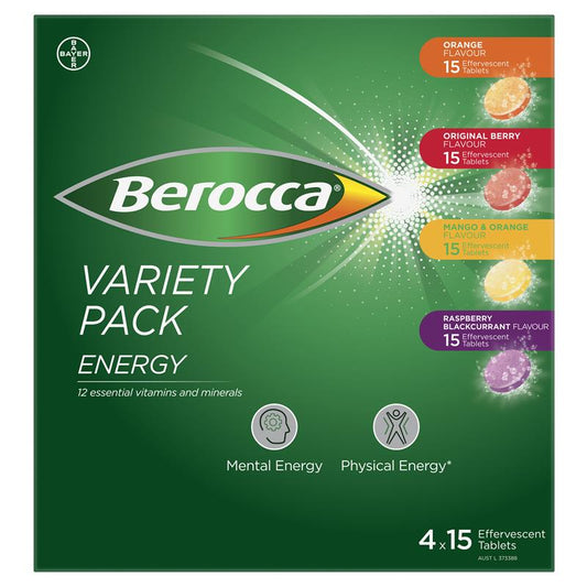 Berocca 能量多样泡腾片 60 片(4 x 15 片装)独家包装