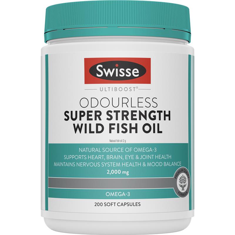 Swisse 无味超强野生鱼油 2000 毫克 200 粒胶囊