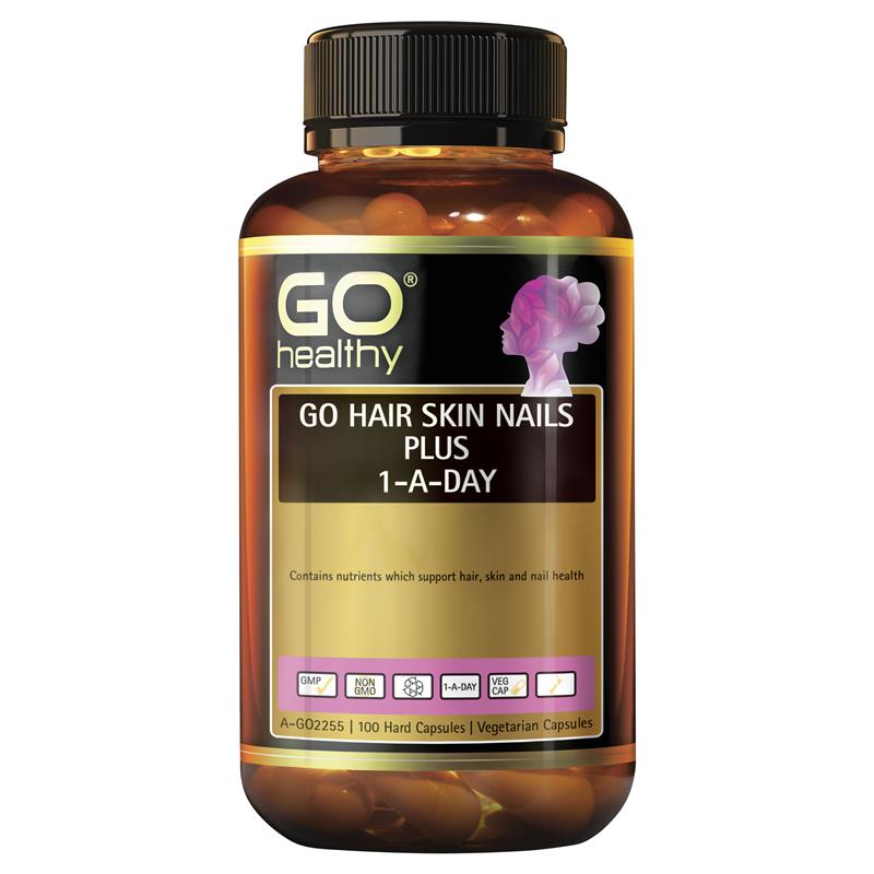 GO Healthy Hair Skin Nails Plus 1-A-Day 100 Vege Capsules