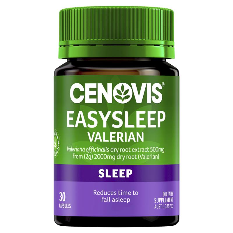 Cenovis Easy Sleep 缬草胶囊 2000 毫克,镇静神经,缓解睡眠不安,30 粒胶囊