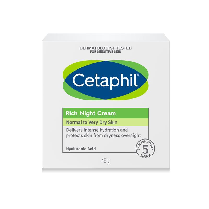 Kem dưỡng ẩm ban đêm Cetaphil Face Rich Hydrating Night Cream với Hyaluronic Acid 48g