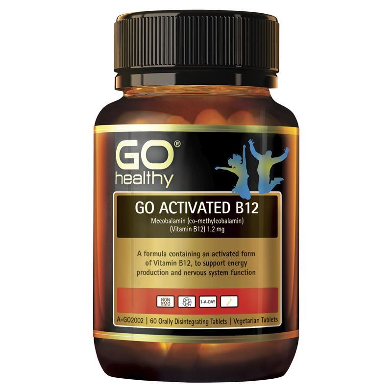 Go Healthy Activated B12 Sublingual 60 Vegan Tablets