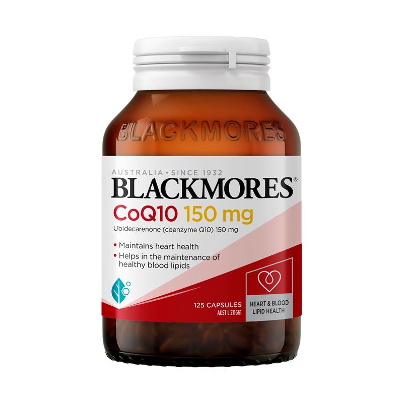 Blackmores CoQ10 150mg Vitamin cho sức khỏe tim mạch 125 viên nang Gói giá trị