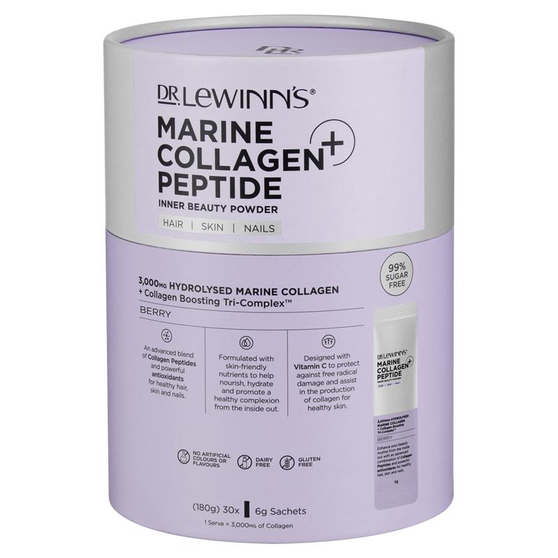 Dr LeWinn's Marine Collagen Peptide+ Inner Beauty Berry Flavour Powder