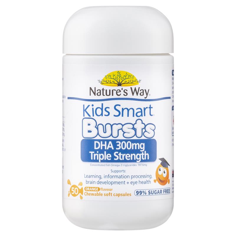 Nature's Way Kids Smart DHA 300mg Triple Strength 50 viên nang mềm
