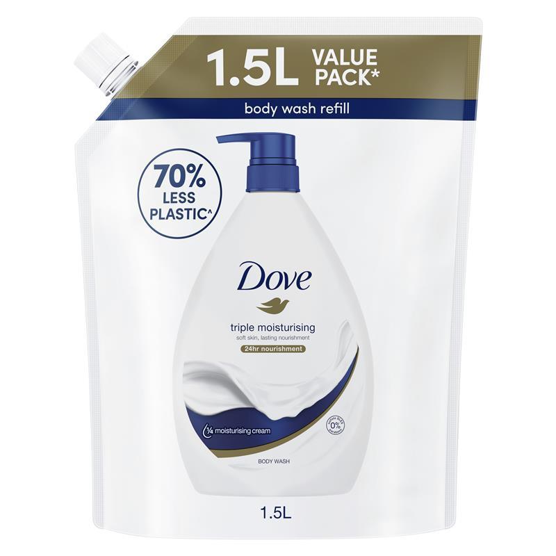 Dove Triple Moisturising Body Wash Refill 1.5L