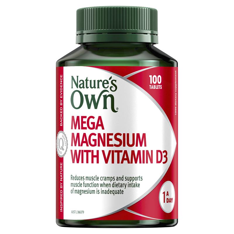 Nature's Own Mega Magnesium Với Vitamin D3 100 Viên