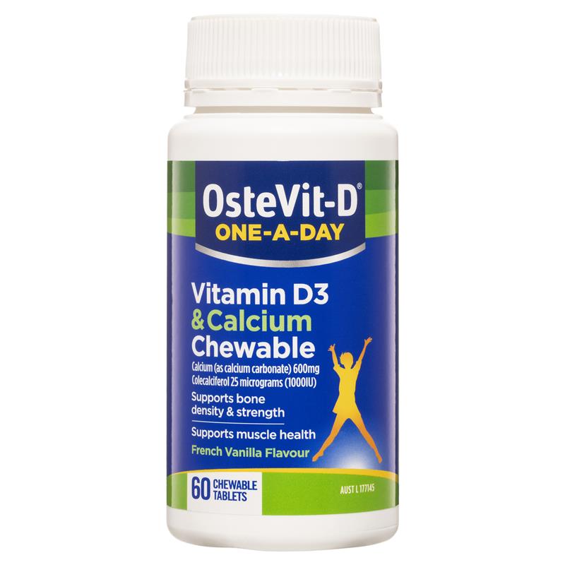 OsteVit-D Vitamin D3 & Calcium Chewable One-a-Day 60 Tablets