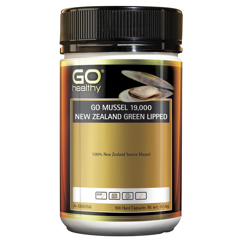 Go Healthy Mussel NZ Green Lipped 19000mg 100 Hard Capsule Exclusive Size