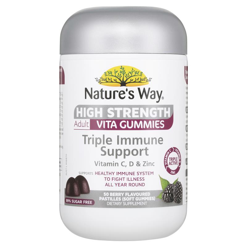 Kẹo dẻo Nature's Way Adult Vita Gummies tăng cường hệ miễn dịch gấp 3 lần, 50 viên