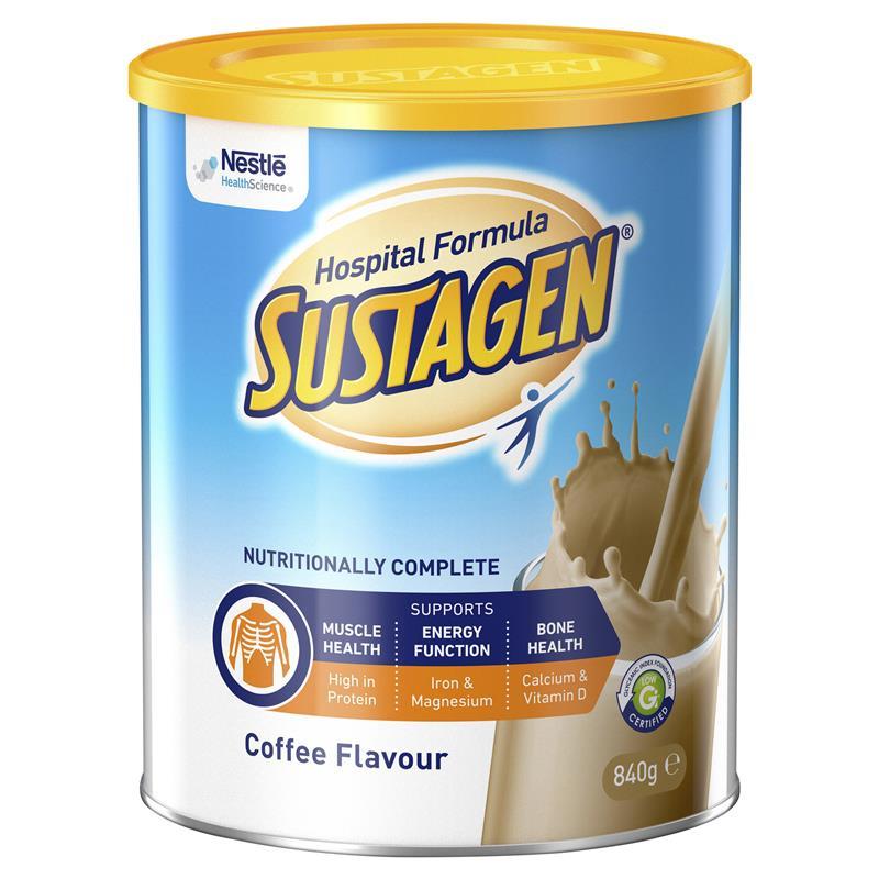 Thực phẩm bổ sung dinh dưỡng Sustagen Hospital Formula hương cà phê 840g