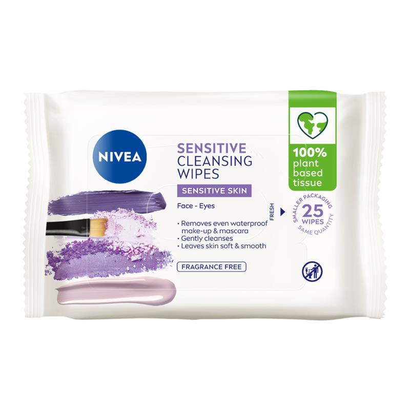 NIVEA Daily Essentials Biodegradable Fragrance Free Facial Cleansing Wipes 25pk