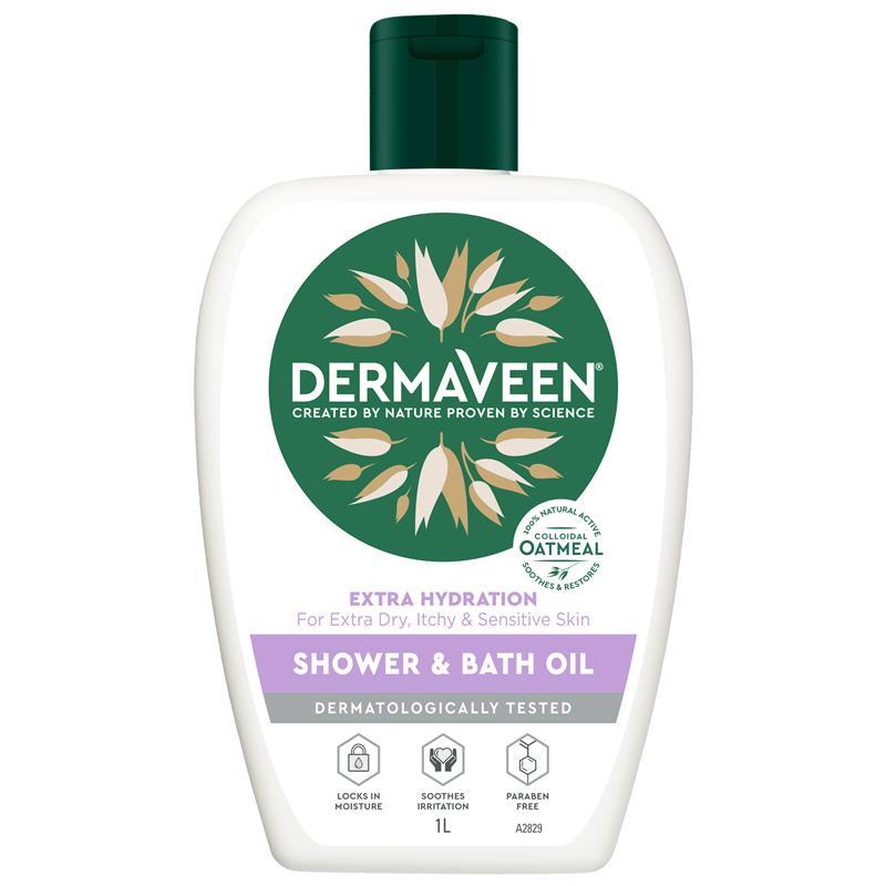 Dầu tắm và dưỡng ẩm DermaVeen Extra Hydration dành cho da cực khô, ngứa và nhạy cảm 1L