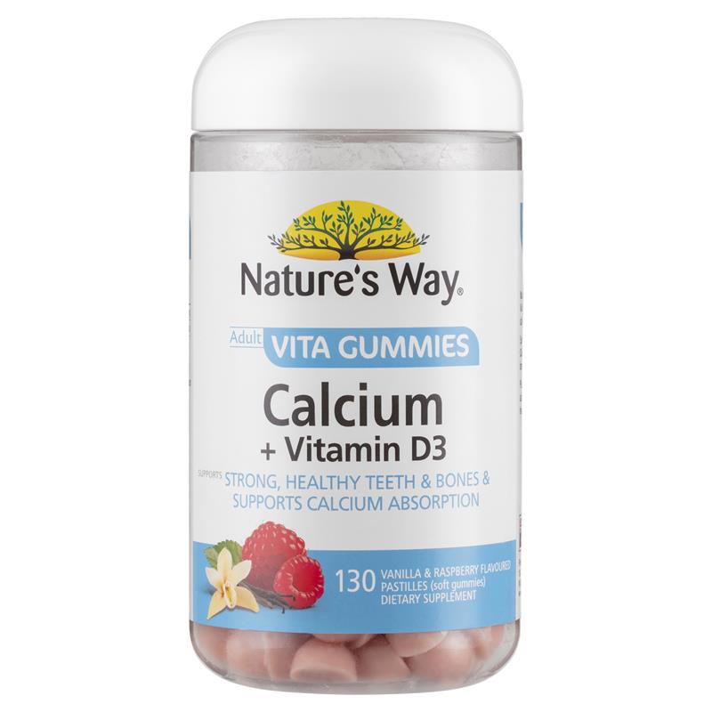 Kẹo dẻo Nature's Way Adult Vita Gummies Calcium + D 130 viên Kích thước độc quyền