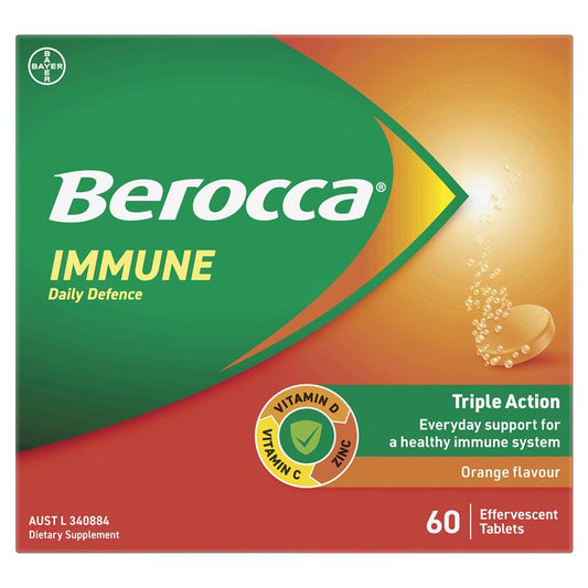 Berocca 免疫每日防御橙味 60 片泡腾片 独家尺寸