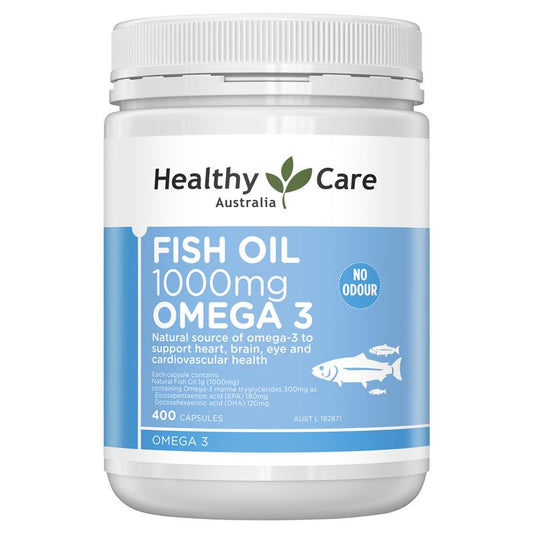 Healthy Care 鱼油 1000 毫克 Omega 3 400 粒胶囊