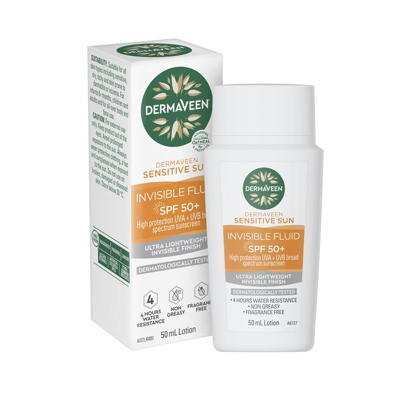 Kem chống nắng DermaVeen Sensitive Sun Invisible Fluid SPF50+ 50ml