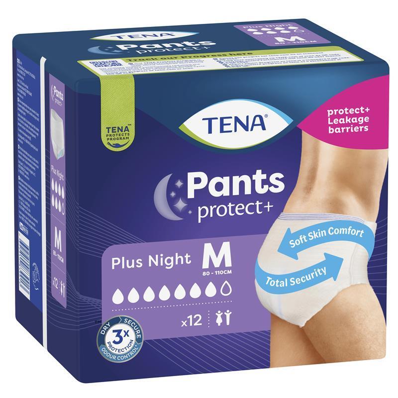 Tena 夜间裤 中号 12 条装