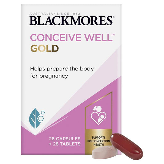 Blackmores Conceive Well Gold 孕前维生素 28 片装和 28 粒胶囊