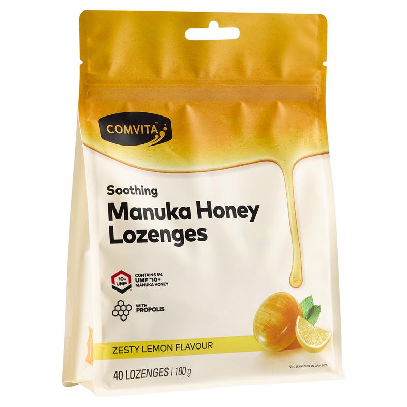 Viên ngậm Comvita Manuka Honey với keo ong chanh và mật ong 40 viên