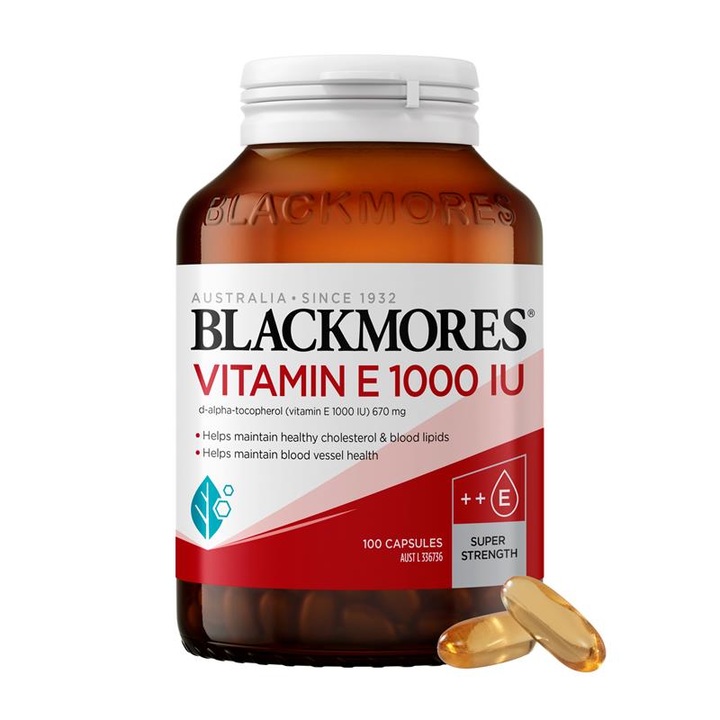Blackmores Vitamin E 1000IU Cholesterol Health 100 Viên