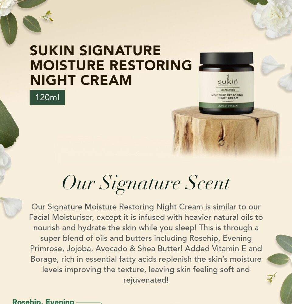 Kem dưỡng ẩm phục hồi da ban đêm Sukin Moisture Restoring 120ml