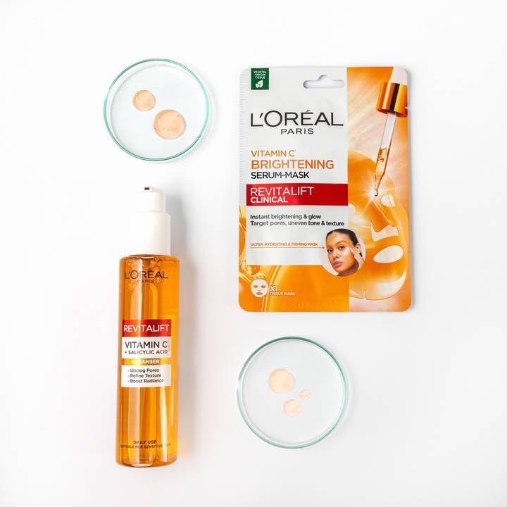 Mặt nạ giấy dưỡng sáng da L'Oreal Paris Revitalift Clinical Vitamin C Brightening Serum Sheet Mask 1 gói