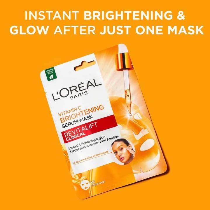 Mặt nạ giấy dưỡng sáng da L'Oreal Paris Revitalift Clinical Vitamin C Brightening Serum Sheet Mask 1 gói