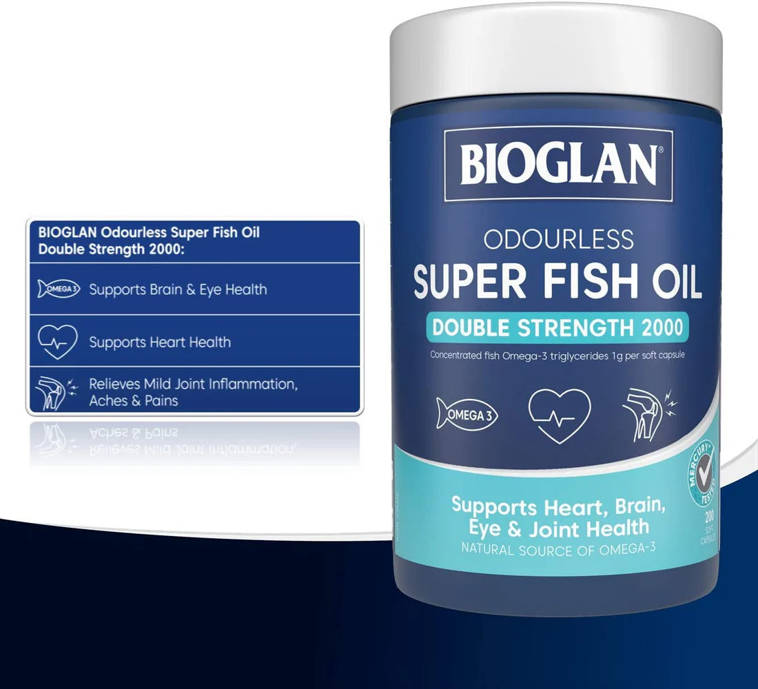 Bioglan 无味超级鱼油双倍强度 200 粒胶囊
