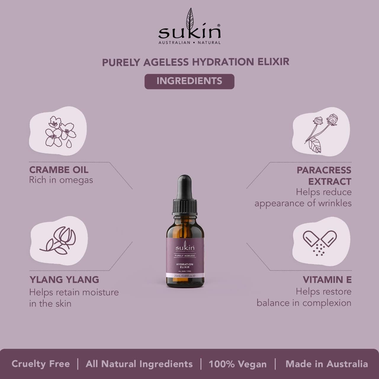 Tinh chất dưỡng ẩm thực vật Sukin Purely Ageless 25ml
