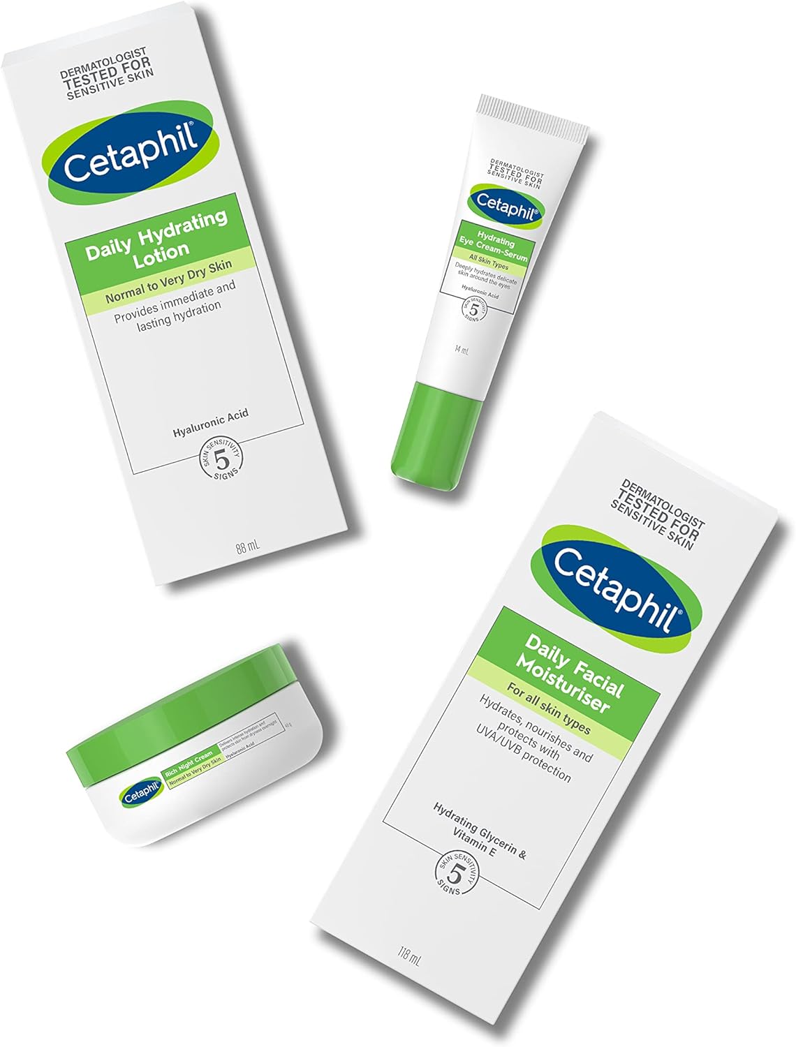 Kem dưỡng ẩm mắt Cetaphil Face Hydrating Eye Cream-Serum với Hyaluronic Acid 14ml