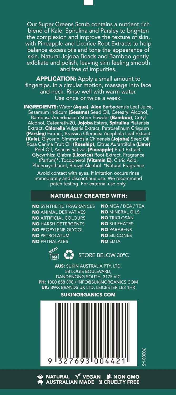 Sữa rửa mặt thải độc Sukin Super Greens 125ml
