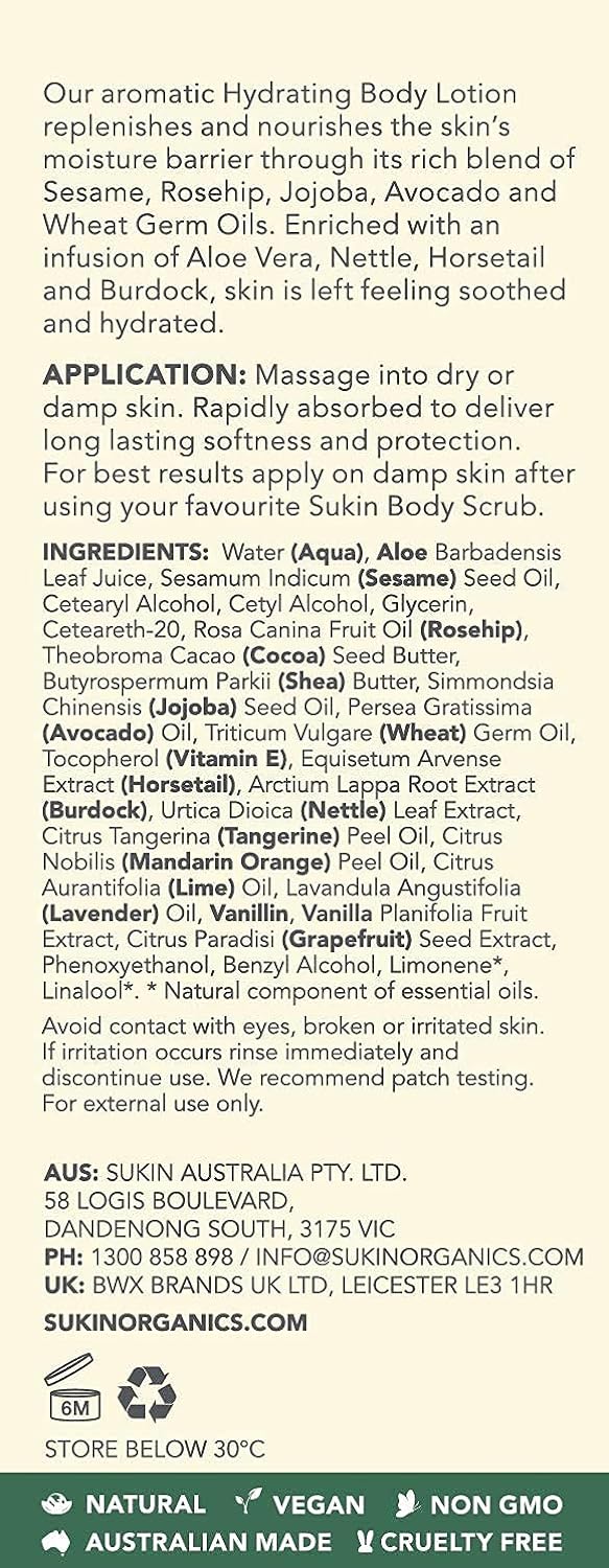 Sukin 保湿身体乳 青柠椰子味 500ml