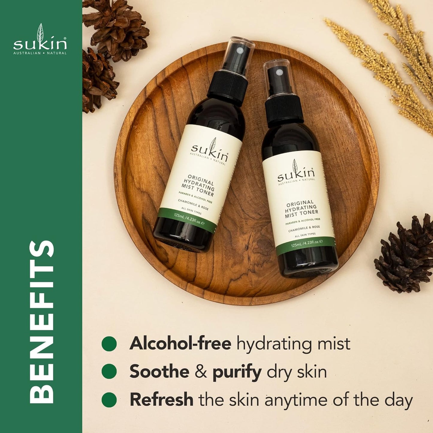 Nước hoa hồng Sukin Signature Hydrating Mist Toner 250ml